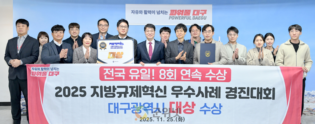 대구시, 규제혁신 경진대회 대상! ‘전국 유일’ 8년 연속 수상 이미지