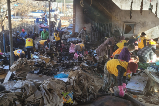 효령면 적십자봉사회, 화재 피해 주민 위해 따뜻한 복구 봉사 펼쳐