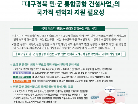 대구경북 민군 통합공항 건설의 국가적 편익은? 새창으로 읽기