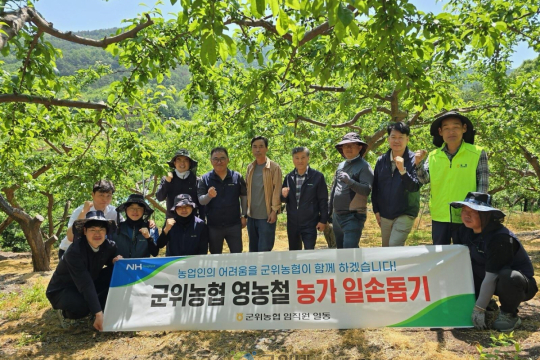군위농협, 영농철 맞아 농촌일손돕기 실시… 과수농가 지원 나서 이미지
