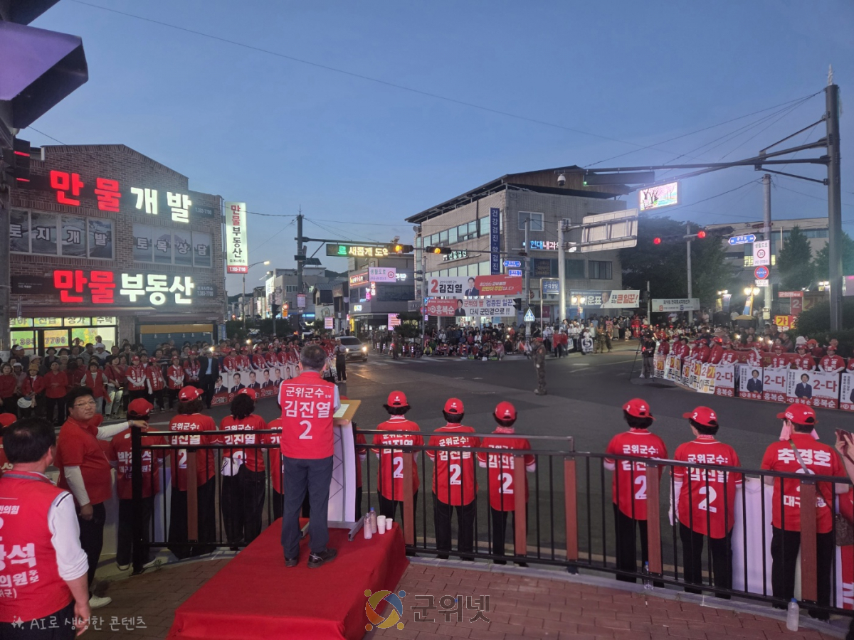 김진열 군위군수 후보, 선거 전날 군위읍 사거리서 총력 마지막 유세... "미래 100년 결정할 날" 이미지